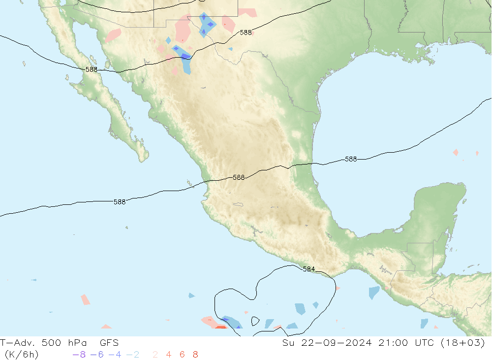 T-Adv. 500 hPa GFS Ne 22.09.2024 21 UTC