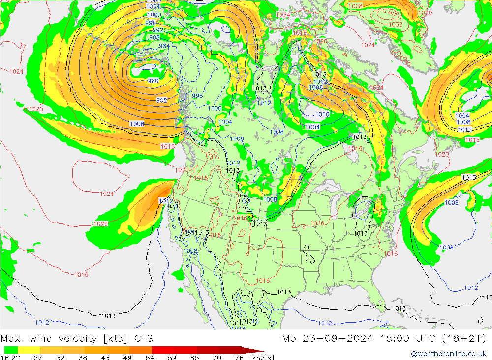 Max. wind velocity GFS  23.09.2024 15 UTC