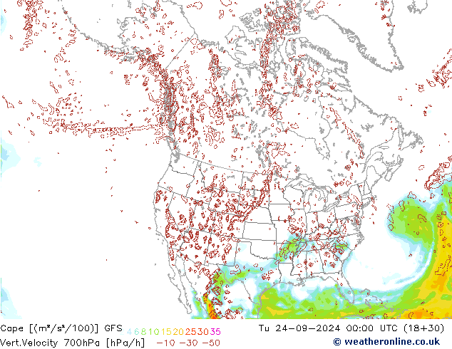 Cape GFS Tu 24.09.2024 00 UTC