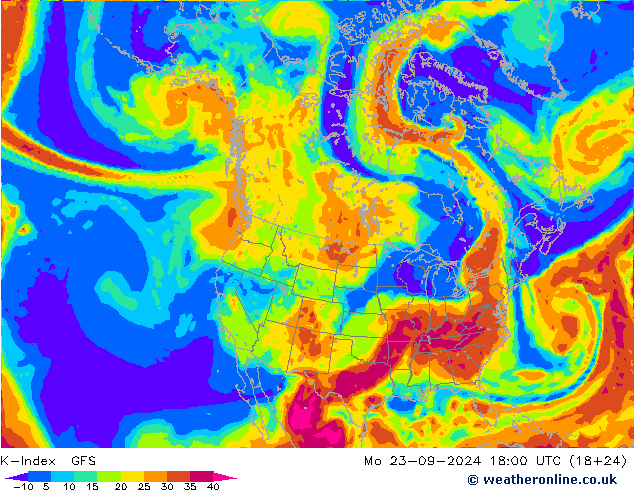 K-Index GFS Po 23.09.2024 18 UTC