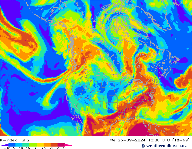 K-Index GFS mer 25.09.2024 15 UTC