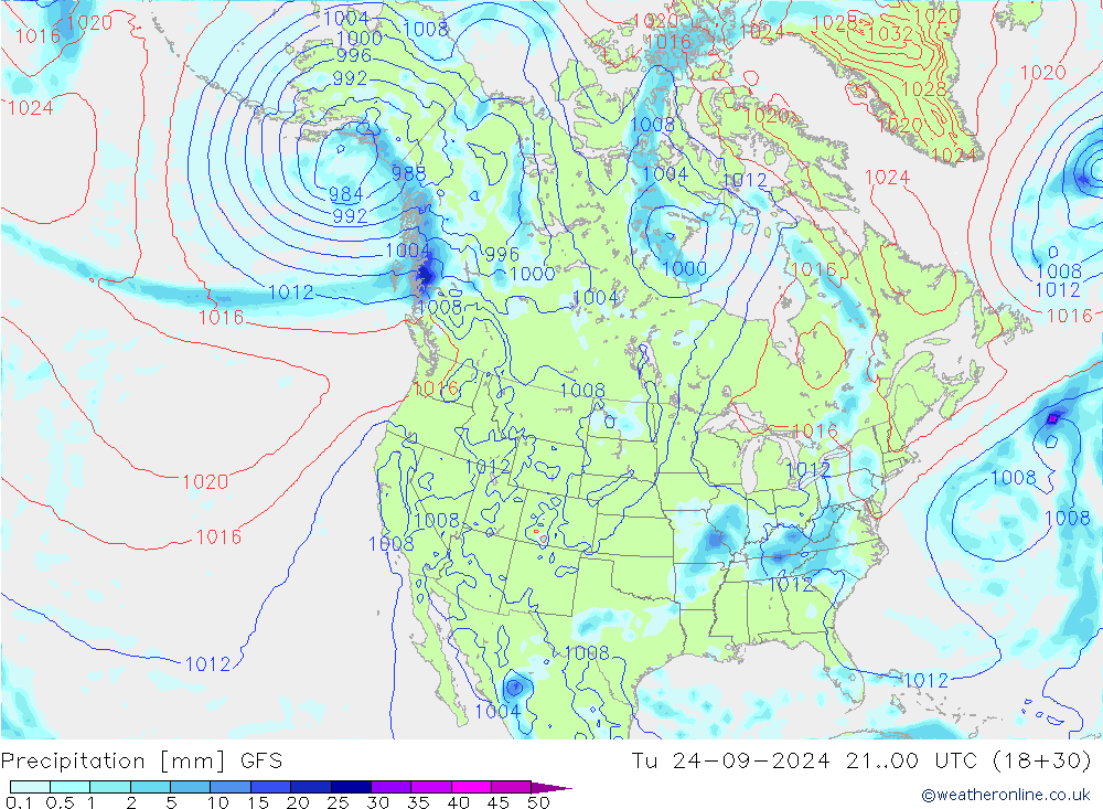 Precipitación GFS mar 24.09.2024 00 UTC