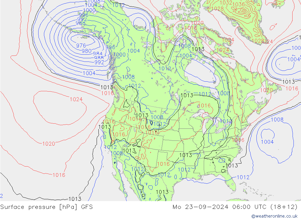 pression de l'air GFS lun 23.09.2024 06 UTC