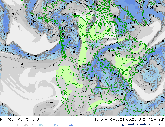 RH 700 hPa GFS October 2024