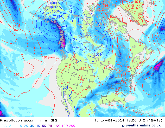 Nied. akkumuliert GFS Di 24.09.2024 18 UTC