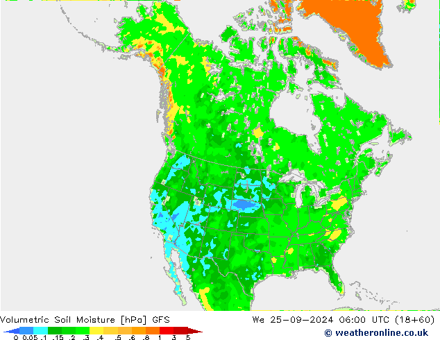 Volumetric Soil Moisture GFS We 25.09.2024 06 UTC