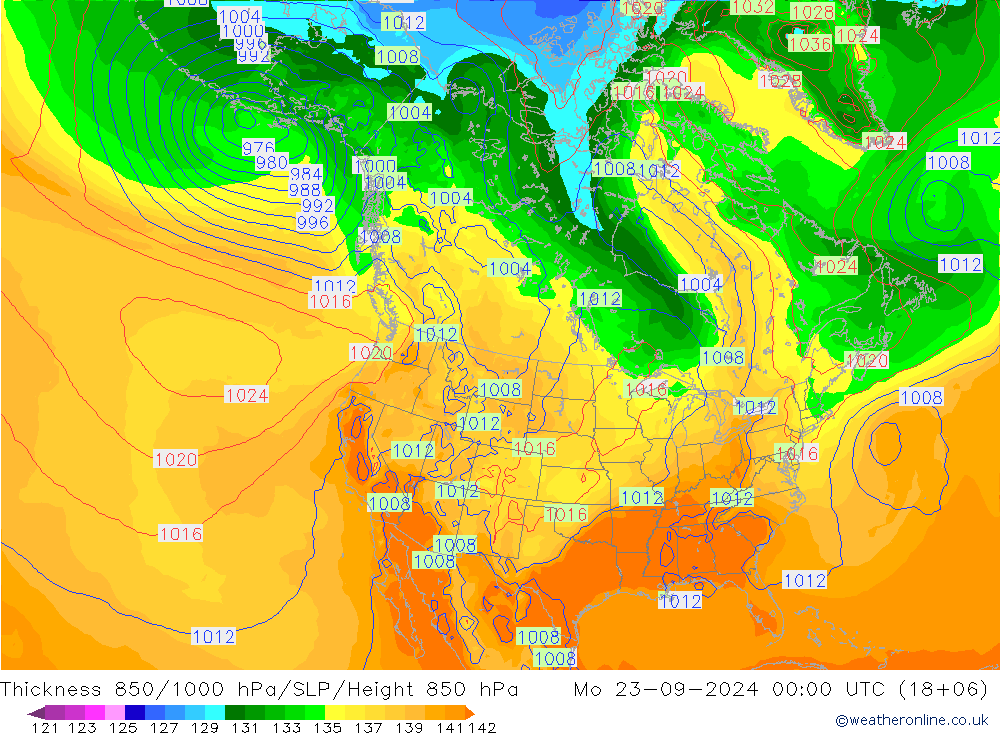 Thck 850-1000 hPa GFS Mo 23.09.2024 00 UTC