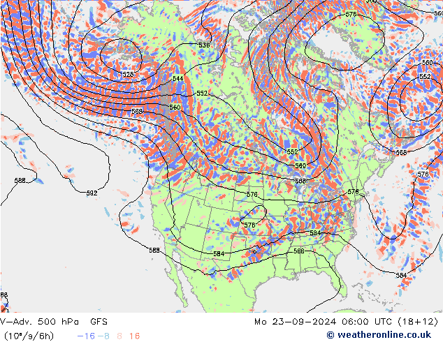 V-Adv. 500 hPa GFS  23.09.2024 06 UTC