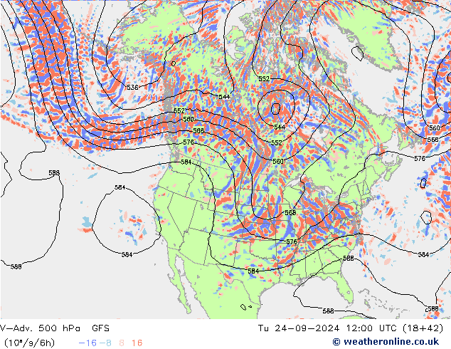 V-Adv. 500 hPa GFS Di 24.09.2024 12 UTC