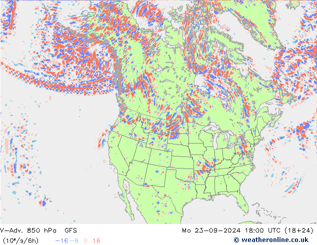 V-Adv. 850 hPa GFS lun 23.09.2024 18 UTC