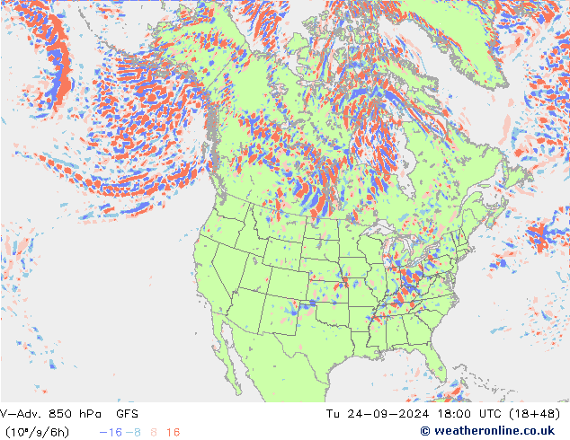 V-Adv. 850 hPa GFS Di 24.09.2024 18 UTC