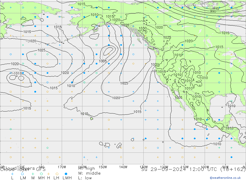 Cloud layer GFS Su 29.09.2024 12 UTC