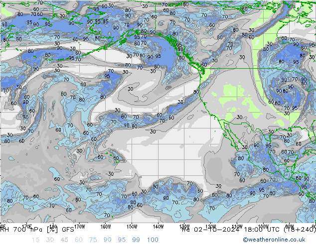 RH 700 hPa GFS St 02.10.2024 18 UTC