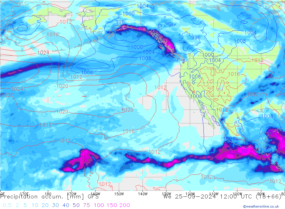 Precipitation accum. GFS St 25.09.2024 12 UTC