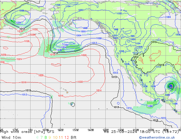 Sturmfelder GFS Mi 25.09.2024 18 UTC