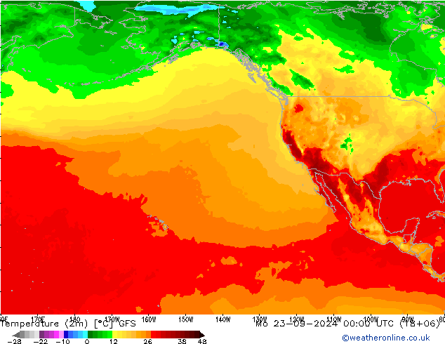 Temperature (2m) GFS Po 23.09.2024 00 UTC