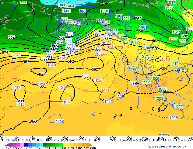 Thck 500-1000hPa GFS Po 23.09.2024 00 UTC