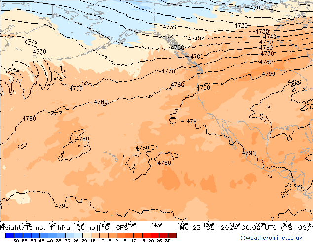 Height/Temp. 1 hPa GFS lun 23.09.2024 00 UTC