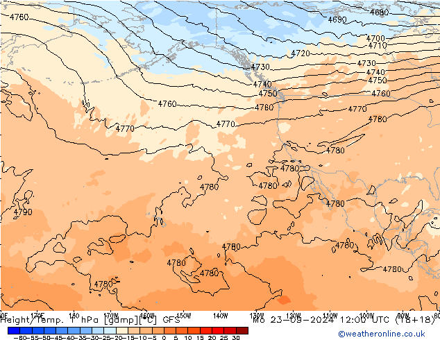 Height/Temp. 1 hPa GFS Mo 23.09.2024 12 UTC