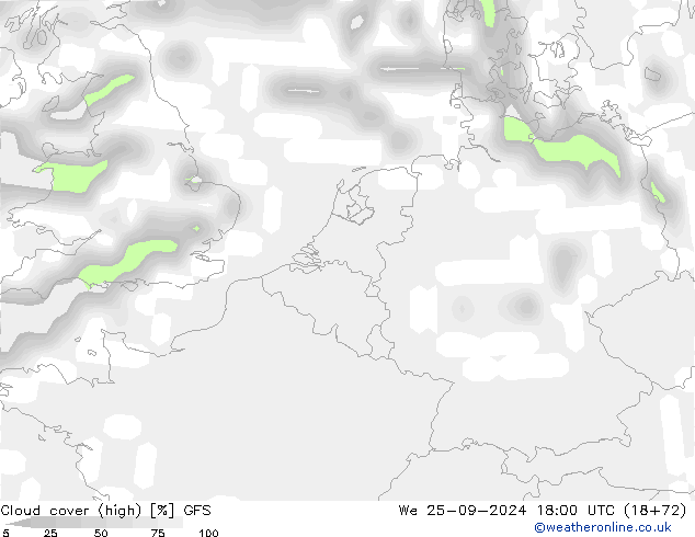 облака (средний) GFS ср 25.09.2024 18 UTC