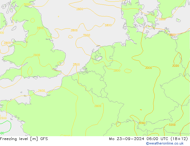 Freezing level GFS Mo 23.09.2024 06 UTC