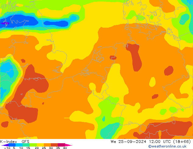 K-Index GFS St 25.09.2024 12 UTC