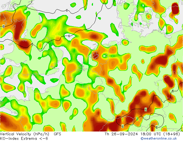 Convection-Index GFS gio 26.09.2024 18 UTC