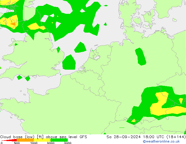 Cloud base (low) GFS  28.09.2024 18 UTC