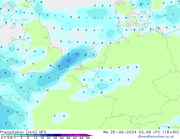 Yağış GFS Çar 25.09.2024 06 UTC