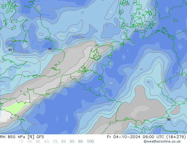 RH 850 hPa GFS Fr 04.10.2024 06 UTC