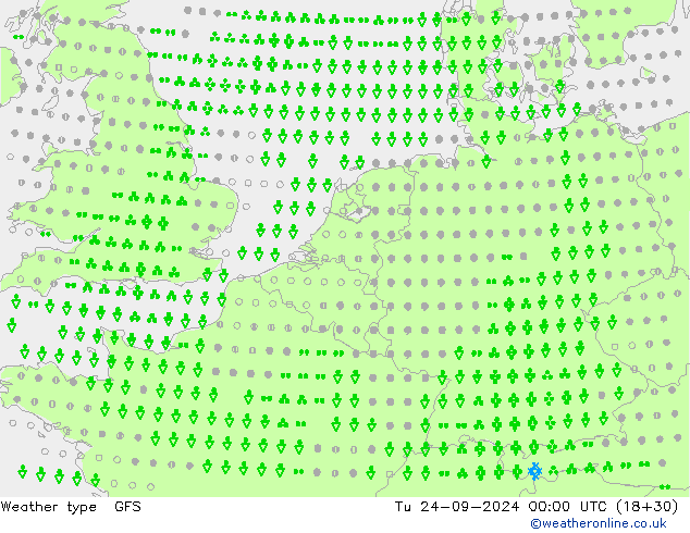 Weather type GFS Tu 24.09.2024 00 UTC