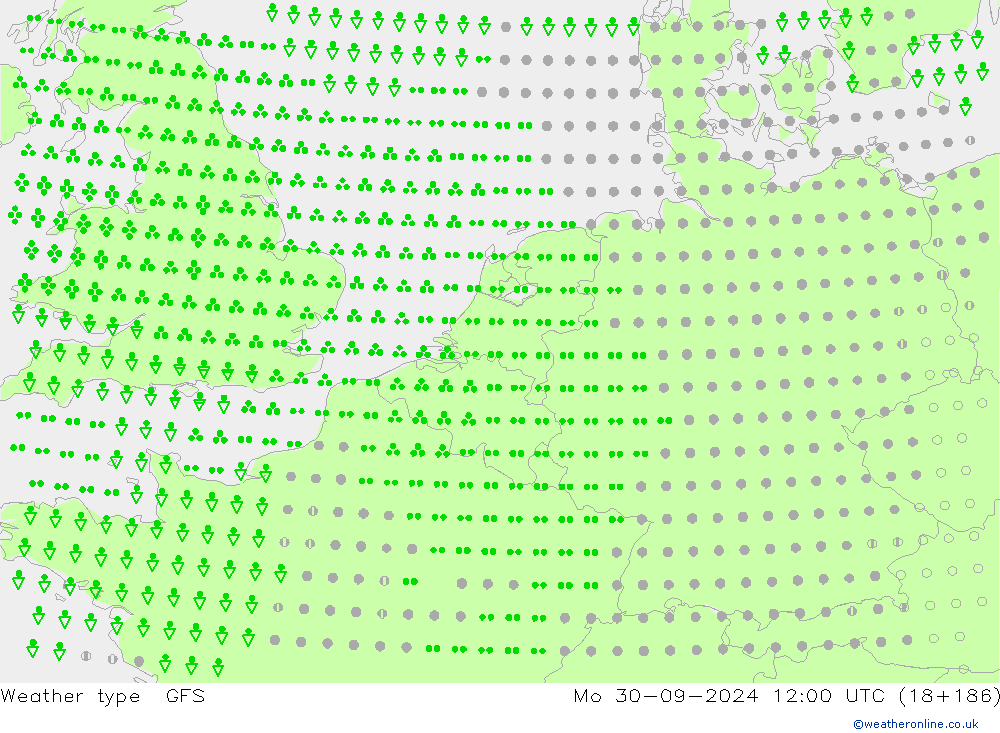 Weather type GFS Po 30.09.2024 12 UTC