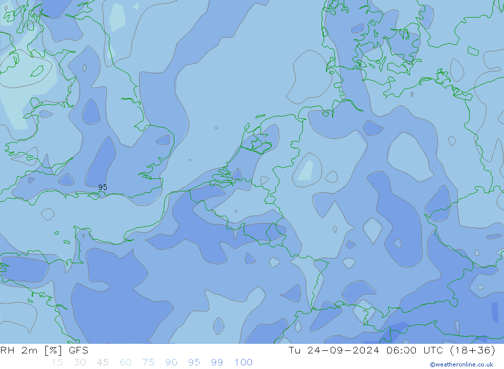 RH 2m GFS  24.09.2024 06 UTC