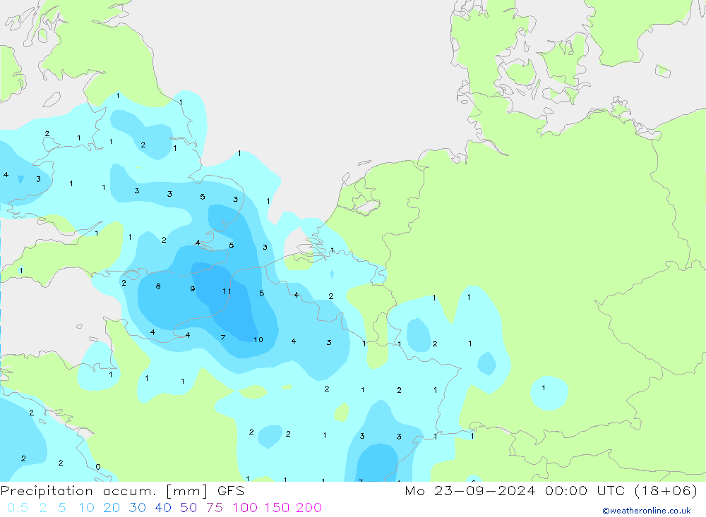 Nied. akkumuliert GFS Mo 23.09.2024 00 UTC