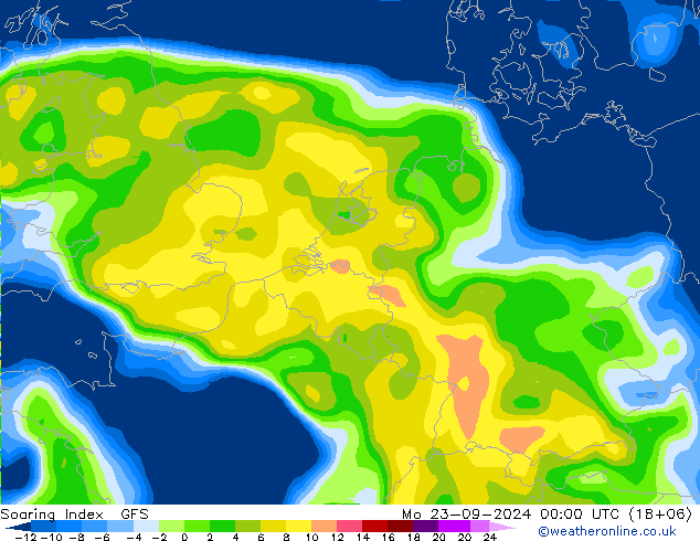 Soaring Index GFS Mo 23.09.2024 00 UTC