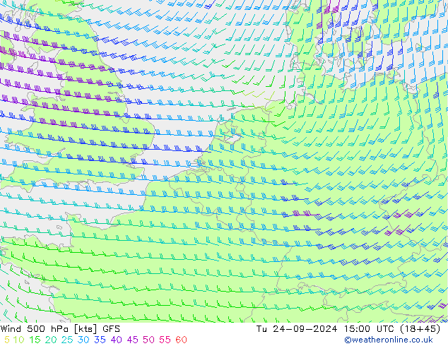 Vent 500 hPa GFS mar 24.09.2024 15 UTC