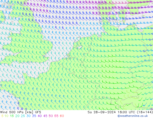  500 hPa GFS  28.09.2024 18 UTC