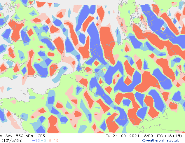 V-Adv. 850 hPa GFS Tu 24.09.2024 18 UTC