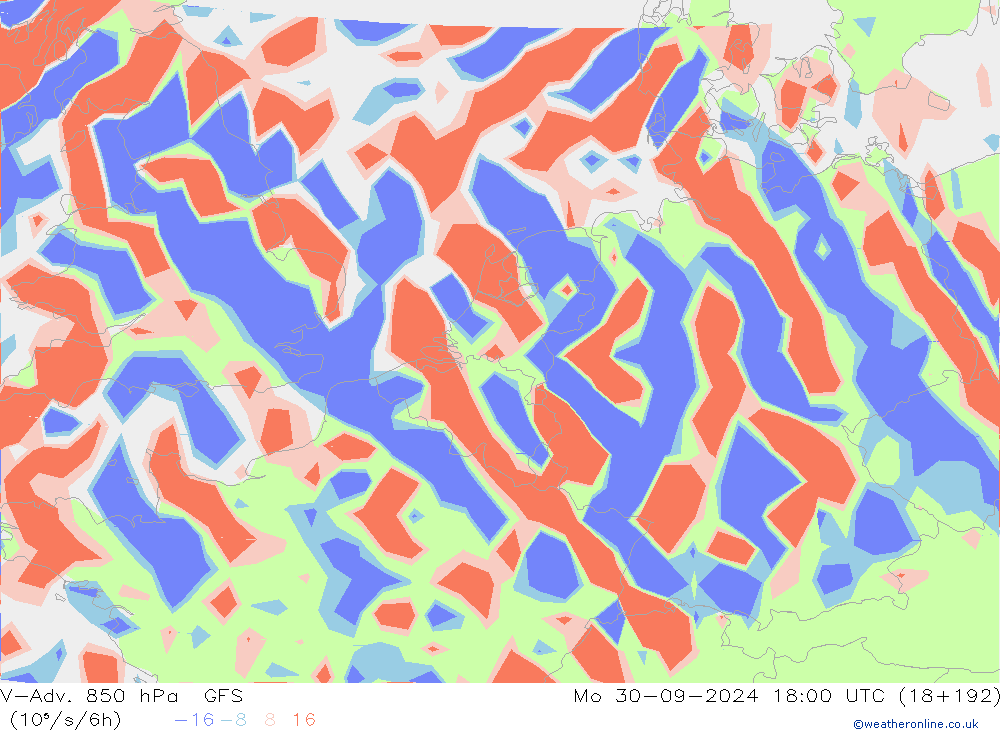 V-Adv. 850 hPa GFS Mo 30.09.2024 18 UTC