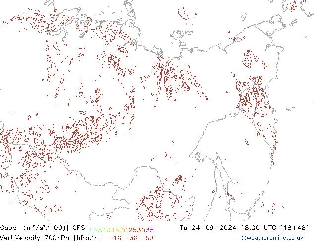 Cape GFS Tu 24.09.2024 18 UTC