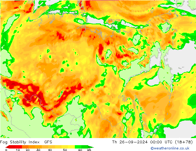 Fog Stability Index GFS Th 26.09.2024 00 UTC