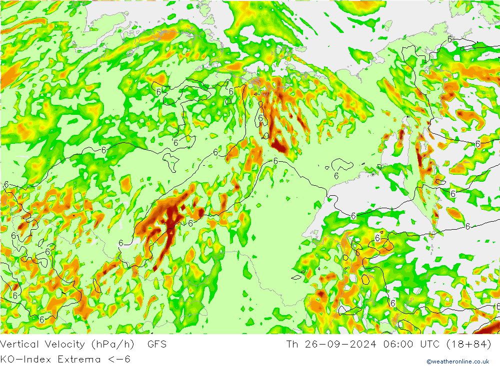 Convection-Index GFS Th 26.09.2024 06 UTC