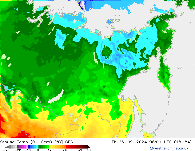 Temp (0-10cm) GFS jeu 26.09.2024 06 UTC