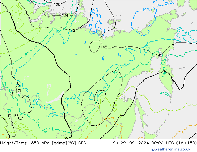 Z500/Rain (+SLP)/Z850 GFS Su 29.09.2024 00 UTC