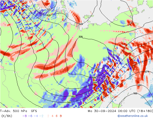 T-Adv. 500 hPa GFS Mo 30.09.2024 06 UTC