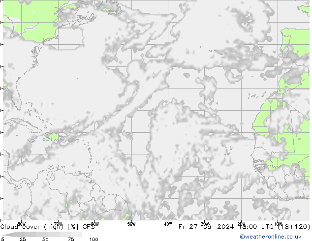 zachmurzenie (wysokie) GFS pt. 27.09.2024 18 UTC