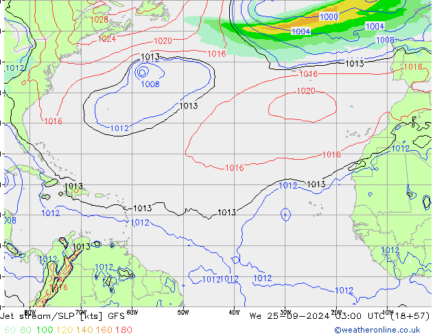 Jet stream/SLP GFS We 25.09.2024 03 UTC