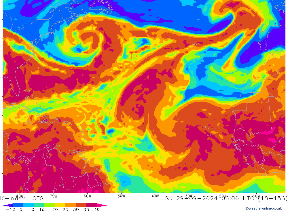 K-Index GFS dom 29.09.2024 06 UTC