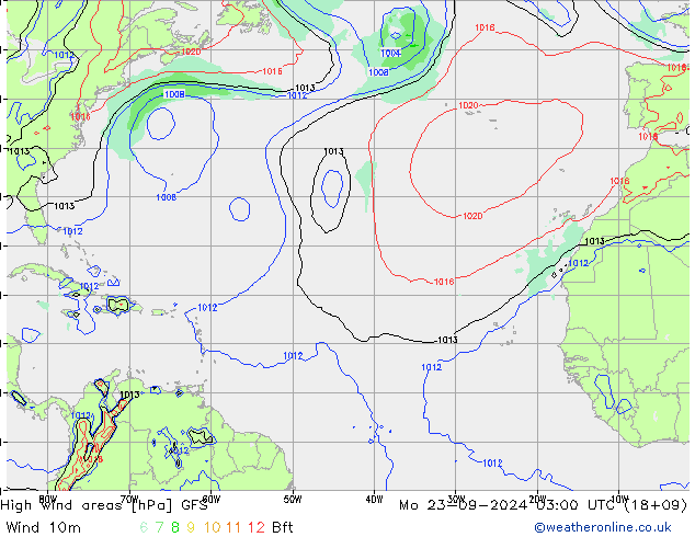 High wind areas GFS Po 23.09.2024 03 UTC