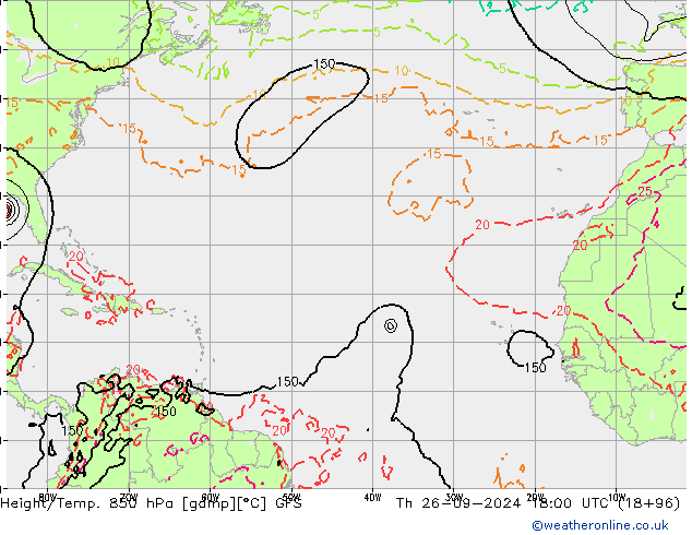 Z500/Rain (+SLP)/Z850 GFS Do 26.09.2024 18 UTC